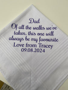 Father of the Bride Personalised Handkerchief