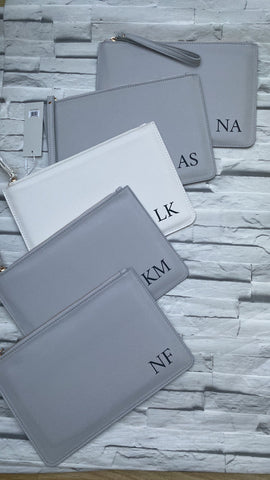 Grey Personalised Clutch Bag